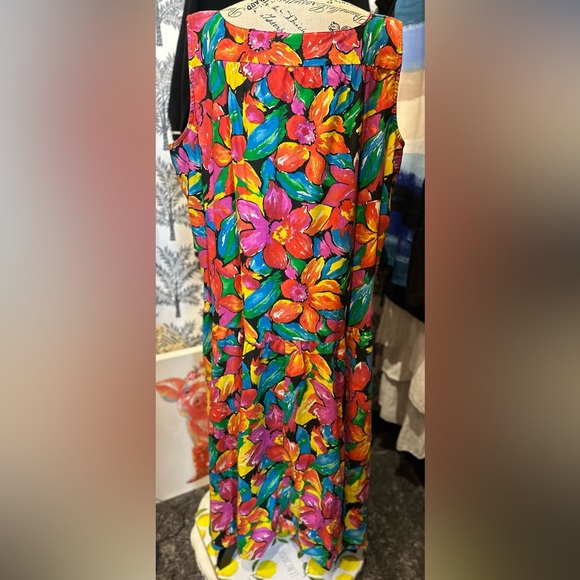 Vintage Chez California floral maxi kaftan dress size 24W - Picture 5 of 15